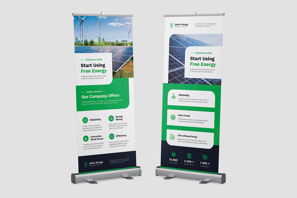 Solar Energy Roll Up Template, a Stationery Template by artbart (Photo 4 of 6)