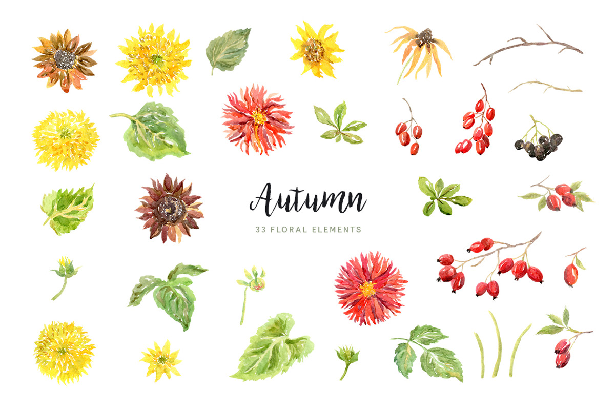 Autumn. Watercolor collection, an Illustration by OJardin (Photo 7 of 7)