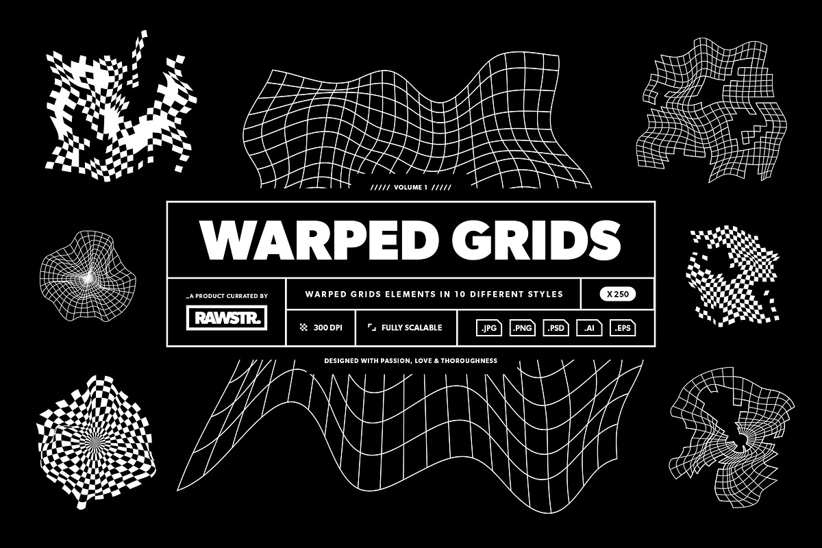 WARPED GRIDS vol.1 - Grid designs, an Object Graphic by RAWSTR (Photo 1 of 17)