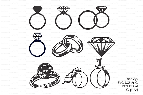 Wedding Diamond rings Vectors preview 2