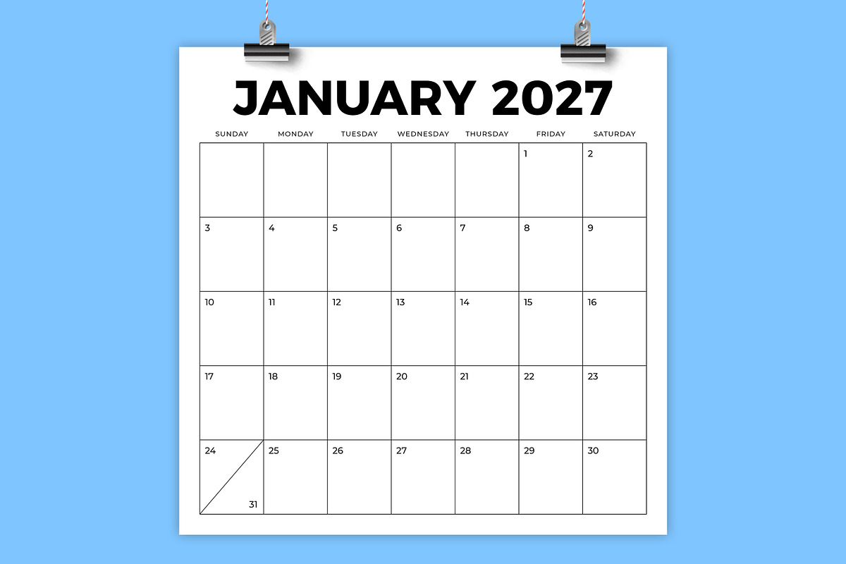 2027 Square Bold 12x12 Calendar, a Print Template by Running With Foxes (Photo 1 of 5)