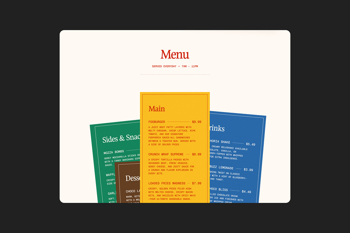 Foophoria Restaurant Framer Template, a Landing Page Template by Framley (Photo 2 of 4)