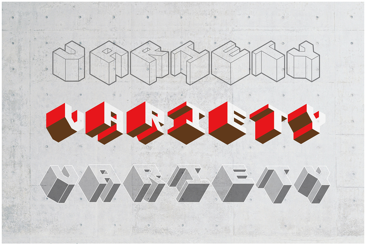 Isocube – Layered Isometric Font, a Font by Kevin Foley Fonts (Photo 4 of 10)