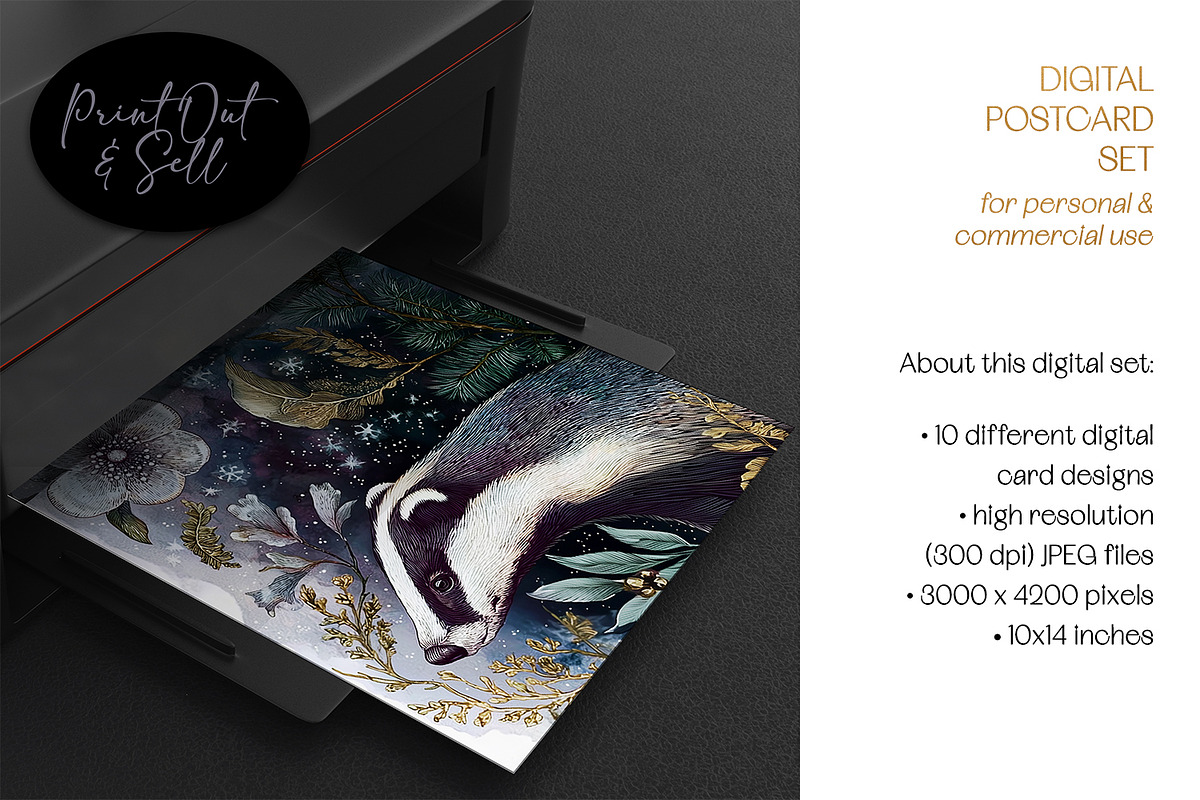 The Dark of Winter Illustration Set, an Animal Illustration by The Dutch Lady Designs (Photo 2 of 7)