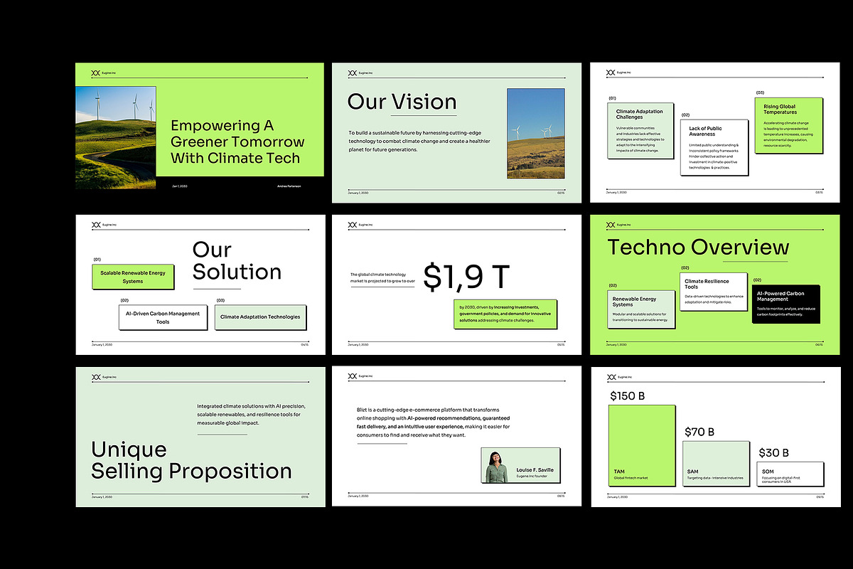 Climate Tech Pitch Deck GoogleSlide, a Presentation Template by Neermana (Photo 2 of 4)