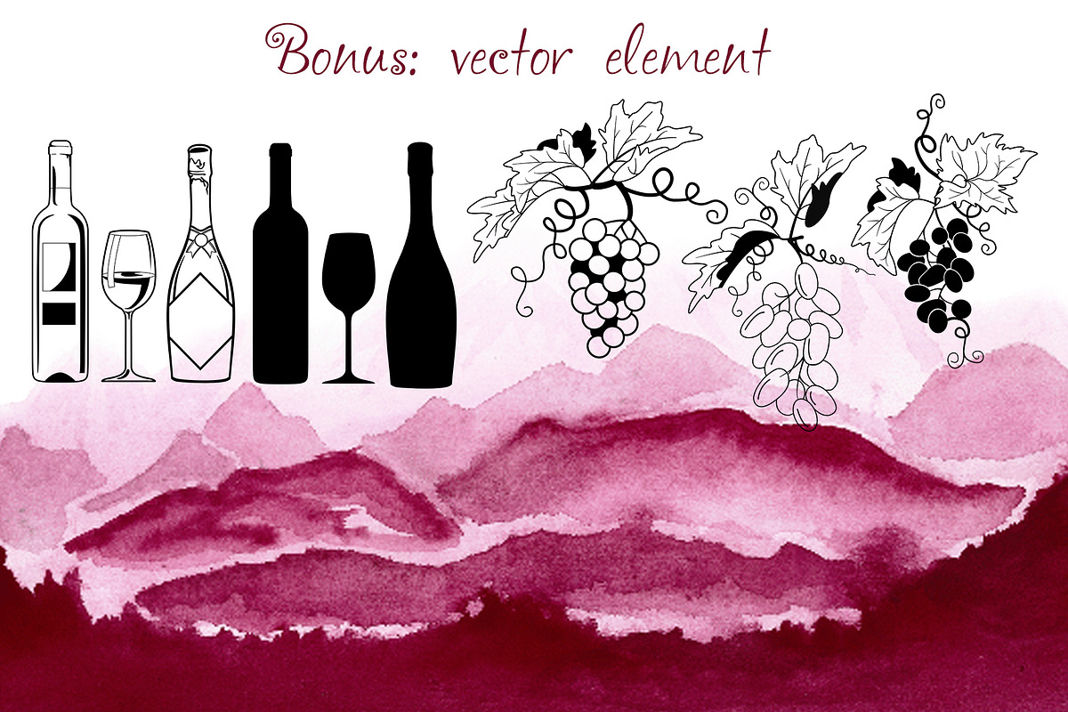 Wine watercolor texture, a Texture Graphic by Nejumi (Photo 10 of 10)