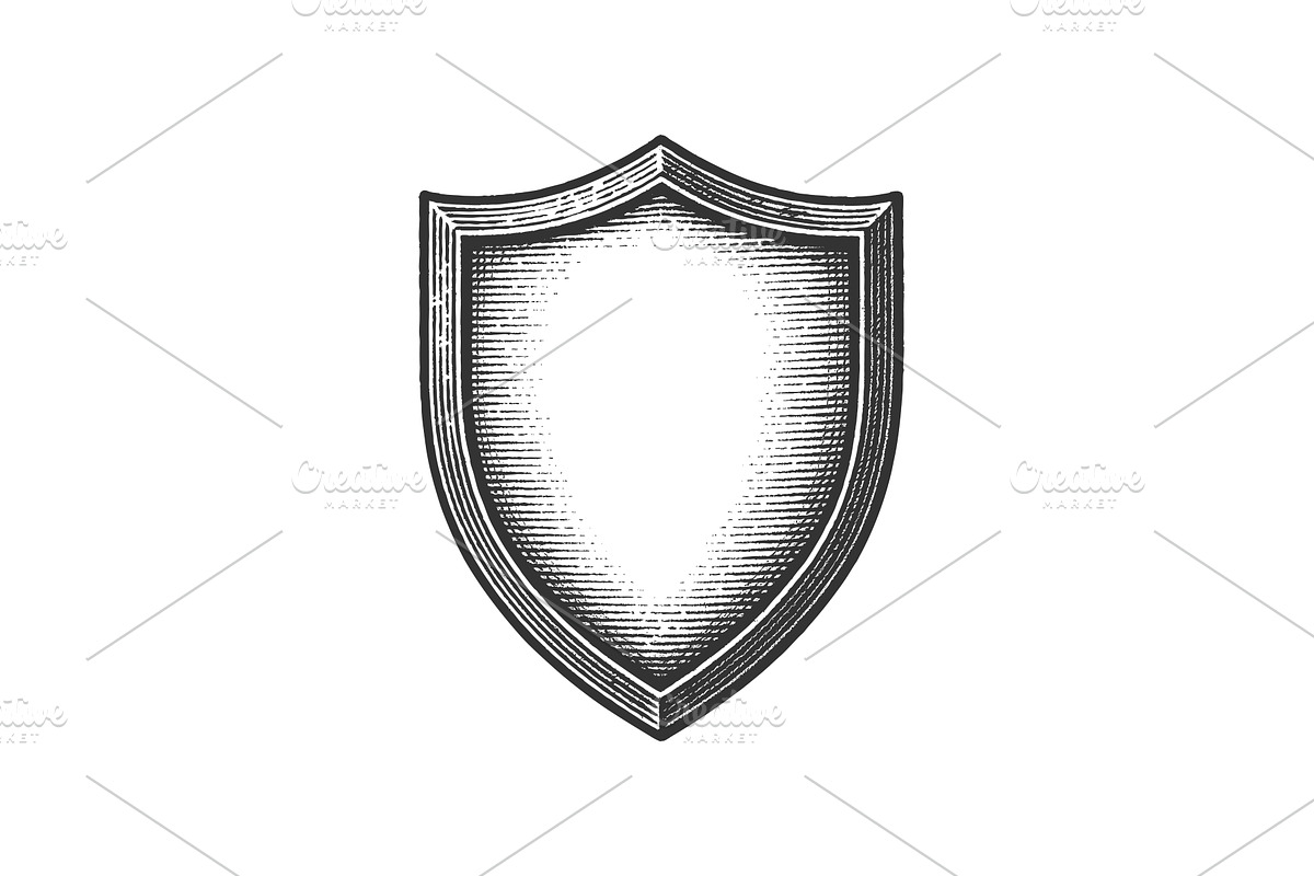 Vintage Shield Icon for Security and, an Object Illustration by AlexArt