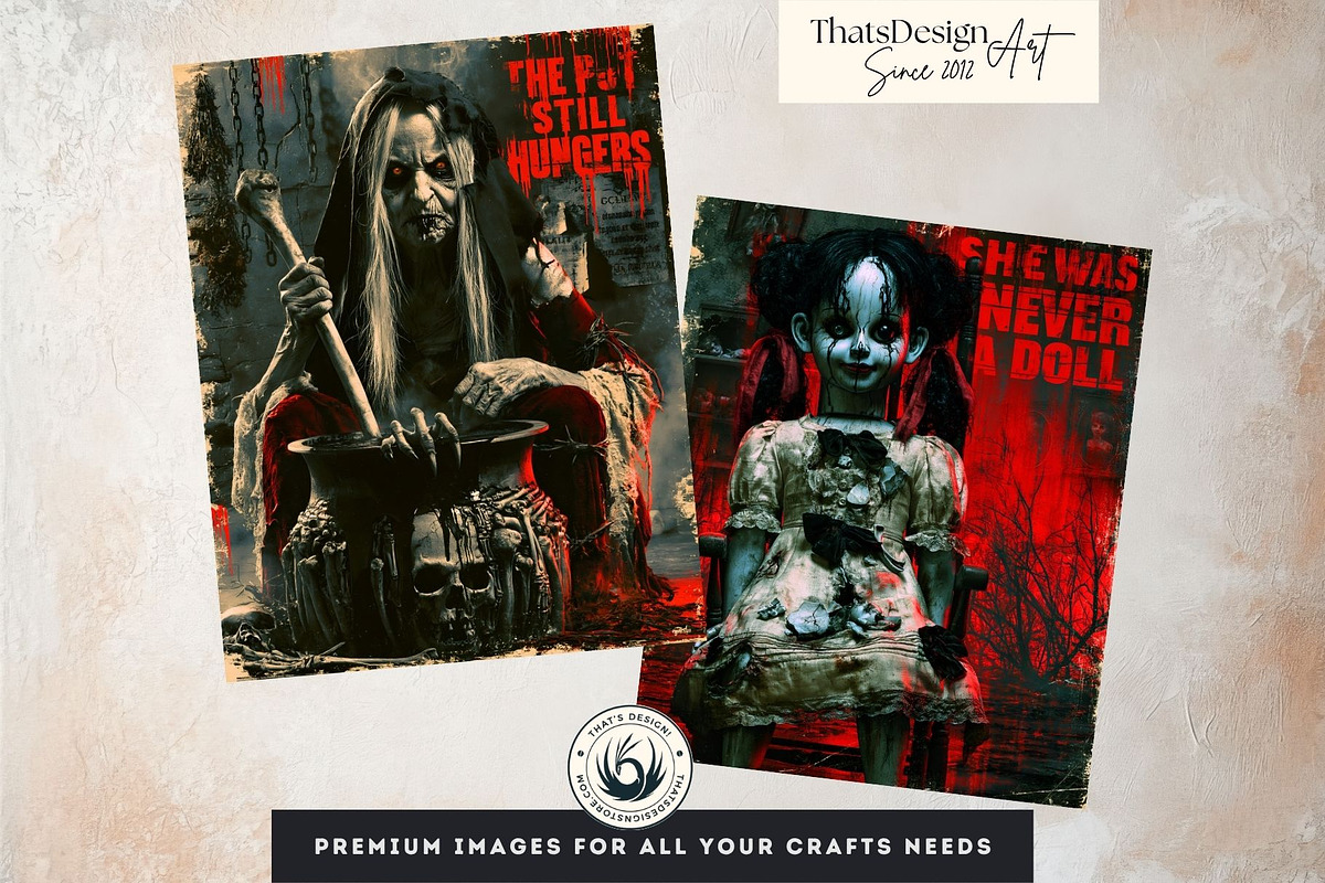 Halloween Horror Digital Paper, a Decorative Illustration by ThatsDesignArt (Photo 3 of 16)