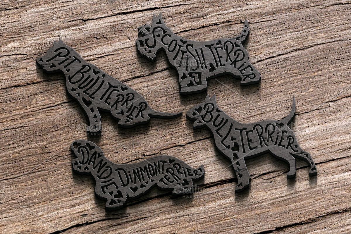Terrier dogs Silhouettes, an Animal Illustration by pet design shop (Photo 10 of 13)