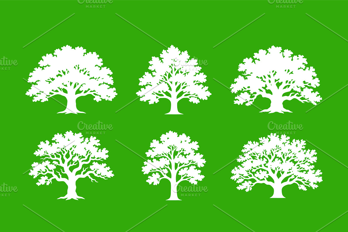 Oak Tree Silhouette Vector Pack, an Object Graphic by Artonix (Photo 2 of 3)