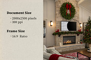 Christmas Holiday Framed TV Mockup, a Household Mockup by RevintageStudio (Thumbnail 2 of 5)