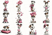 Whimsical Valentine Dog Clipart, an Illustration by OK Design (Thumbnail 6 of 6)