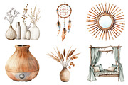Watercolor Boho Interior Clipart, an Illustration by Daily.Designs (Thumbnail 3 of 5)