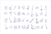 Cleaning Tools Handdrawn, an Object Graphic by SLAB! Design (Thumbnail 2 of 2)