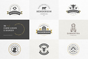 Farm Logos & Badges Vintage Style, a Branding & Logo Template by Vasya Kobelev (Thumbnail 1 of 11)