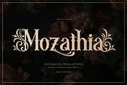 Mozathia | Decorative Display Font, a Blackletter Font by Denustudios (Thumbnail 1 of 12)