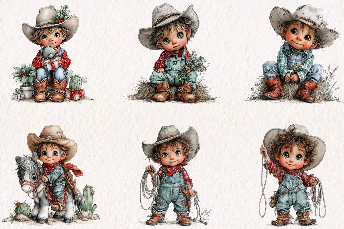 western-boy-clipart-bundle, a Seasonal Illustration by CreationArt (Photo 4 of 7)