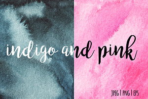 indigo and pink