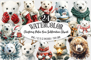 Christmas Polar Bear Sublimation, an Illustration by Designking