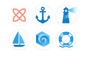 Nautical-themed icons representing, an Illustration by ZinetroN