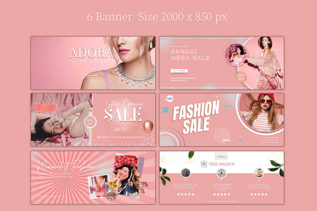 Website banner templates Rose, a Landing Page Template by Meoww_Design (Photo 2 of 7)