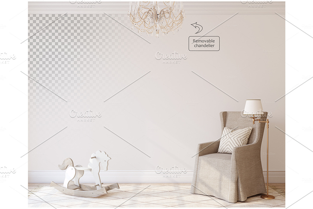 ROMANTIC NURSERY Wall&Frame Mockups, a Poster Template by MyHomeMockups (Photo 4 of 10)