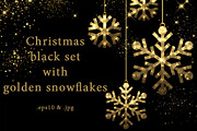 Christmas golden snowflakes set, a Decorative Illustration by Vjom (Thumbnail 1 of 6)