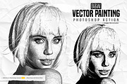 B&W Vector Painting Photoshop Action, an Action Add-On by iHemalaya (Thumbnail 1 of 4)