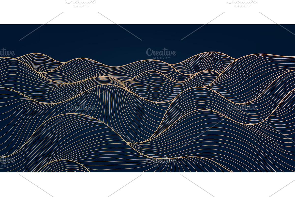 Water And Waves Golden Backgrounds, a Background Graphic by Marylia (Photo 22 of 22)