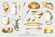 Kitchen Mouse Watercolor Clipart Set, an Animal Illustration by foxsong (Thumbnail 4 of 13)