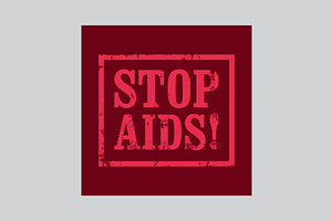 Stop Aids Typographic Stencil Poster