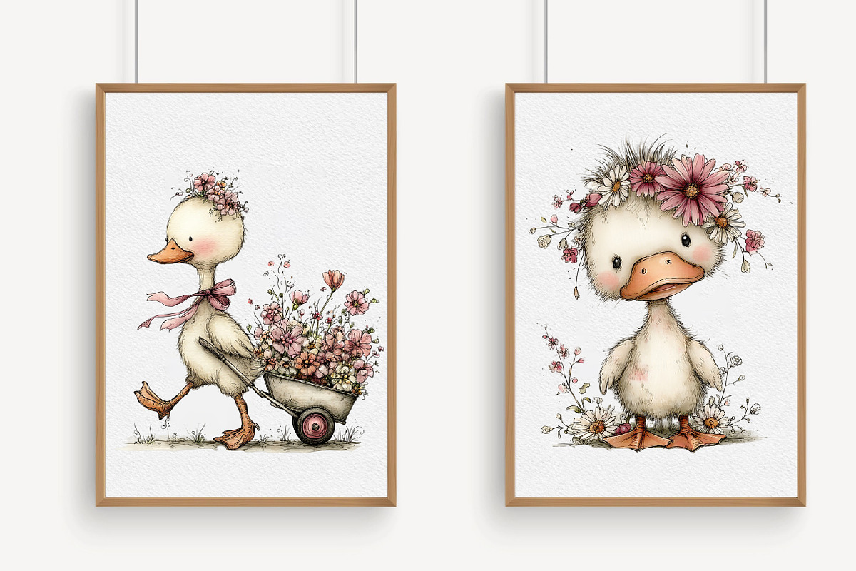 Whimsical Spring Goose Clipart, an Illustration by Libby Wishes (Photo 7 of 7)