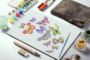 Colorful Butterflies Clip Art, an Illustration by Belusuab (Thumbnail 4 of 5)