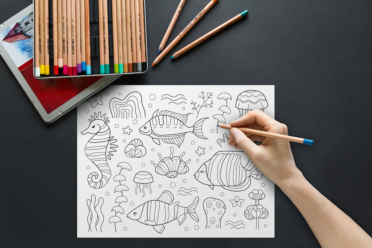 10 Coloring Pages | Sea life, an Animal Illustration by ChristinaDesigns (Photo 7 of 8)