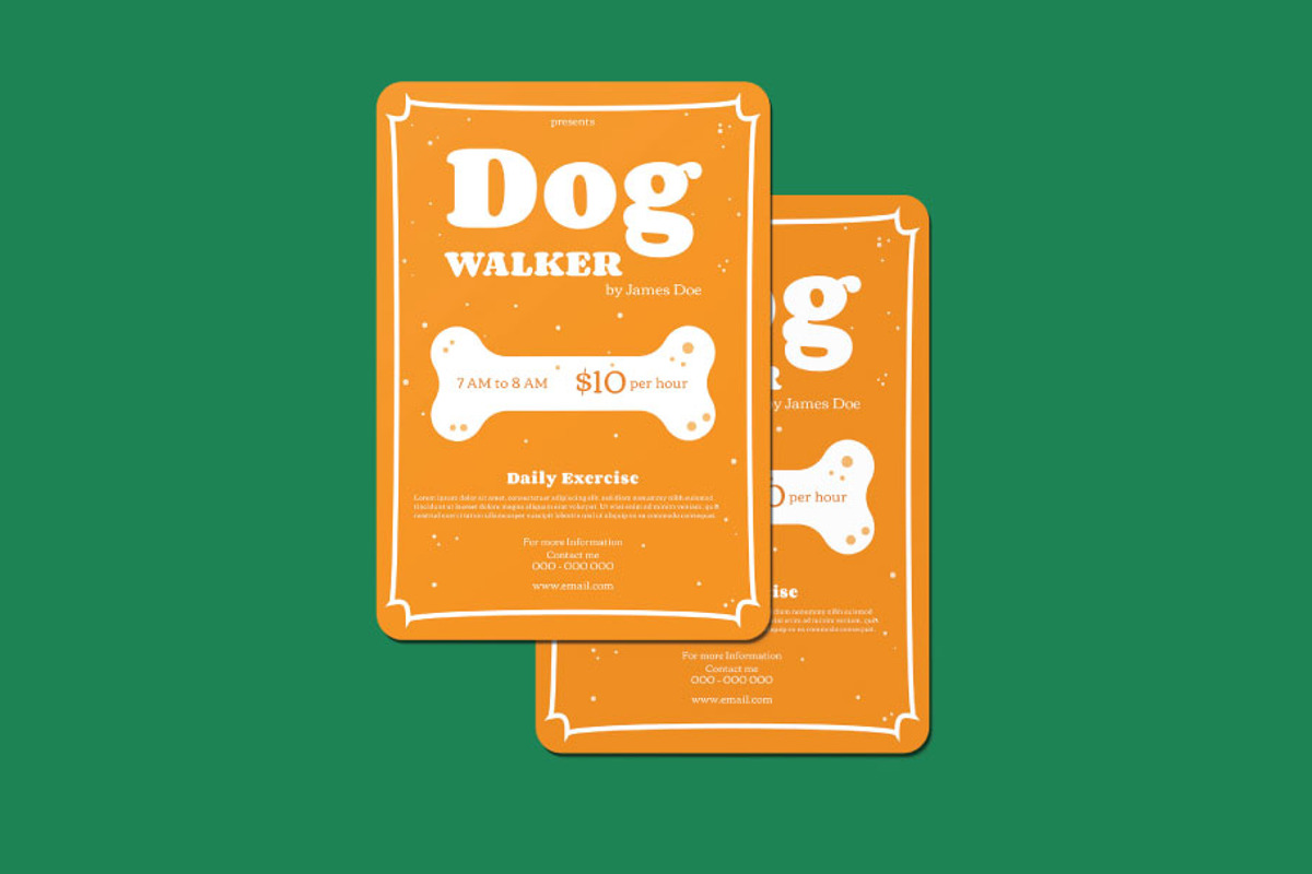 Dog Walker Flyer, a Flyer Template by FaraHelal (Photo 3 of 3)