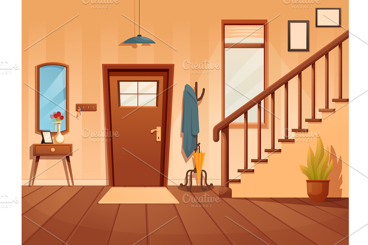 Cartoon hallway interior. House or, an Object Illustration by Valerie Bodnar