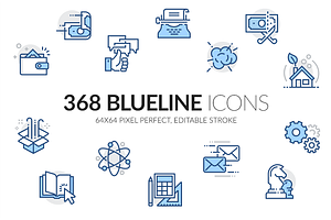Blueline icons set, an Outline Icon by Davooda