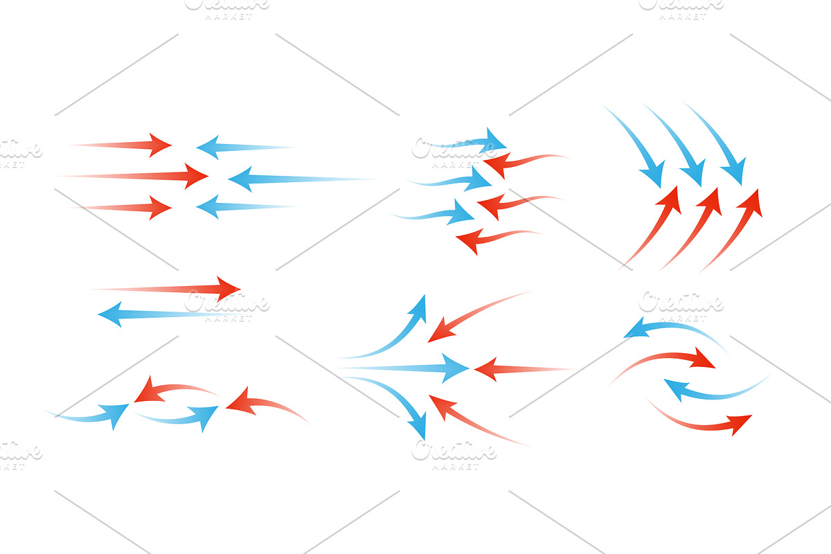 Warm and cold air flow signs set, an Illustration by art PVP - market