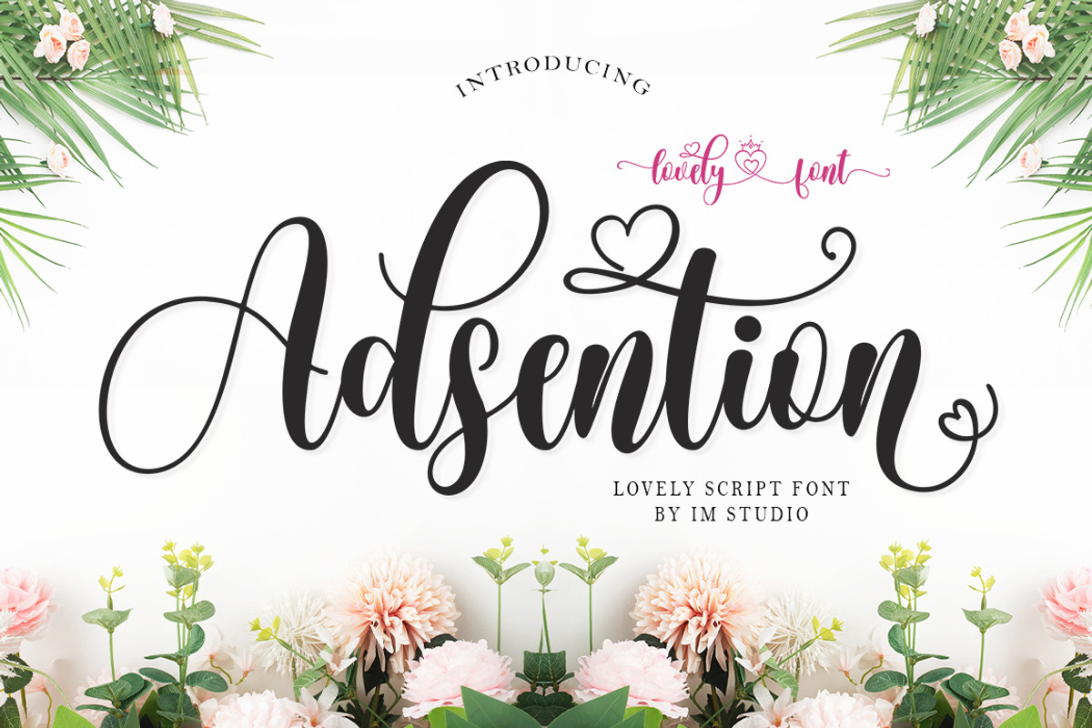 Adsention., a Script Font by IM Studio (Photo 1 of 8)