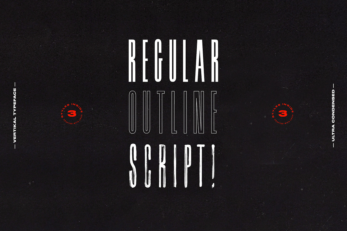 VERTIKAL — 3 CONDENSED FONTS, a Sans Serif Font by Madebysté. (Photo 3 of 15)