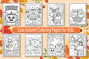 Autumn Coloring Pages For Kids, an Illustration by Design House