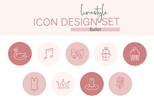 Linestyle Icon Design Set Ballet, an Outline Icon by pepulousdsg