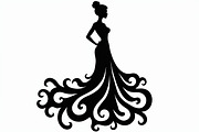 Stylish Gown Silhouette Set, an Illustration by yasushie (Thumbnail 2 of 21)