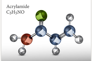 Acrylamide chemical formula. Organic, an Object Illustration by Anna's Shop