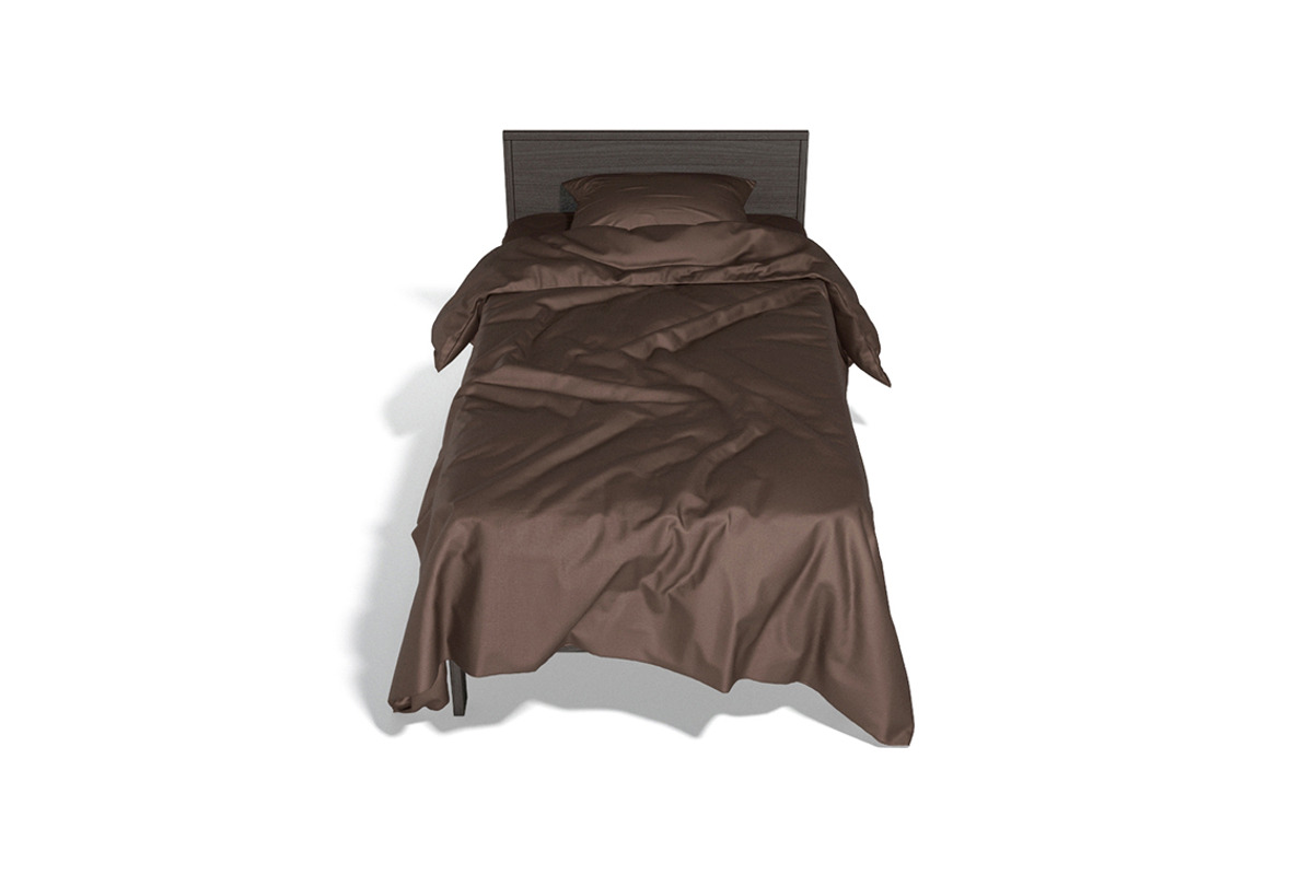 Brown Wooden Single Bed 3D Model, an Object 3D Model by rebrandy (Photo 4 of 10)
