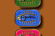 Three Can Tinned Fish Mockup, a Packaging Mockup by Jacob Waites (Thumbnail 4 of 5)