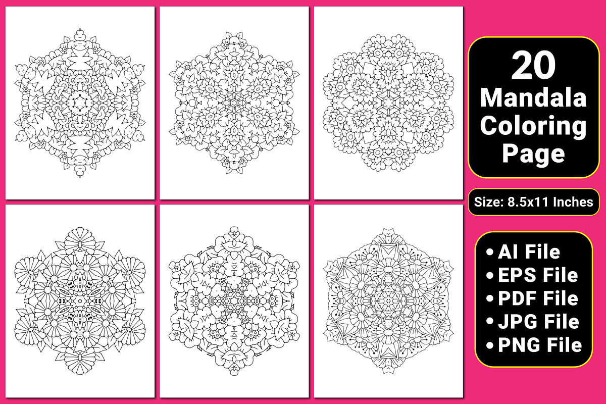 Mandala Coloring Book Pages, a Pattern Graphic by mirajeee (Photo 3 of 4)