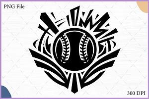 Tribal Baseball Badge Vector SVG PNG, a Sport Illustration by Gfx Expert Team