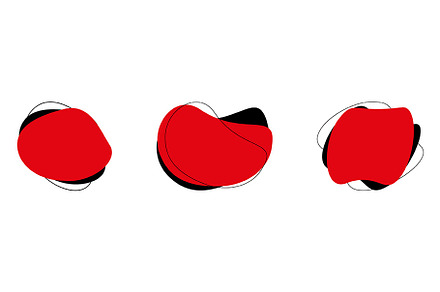 Black And Red Colored Abstract Blobs
