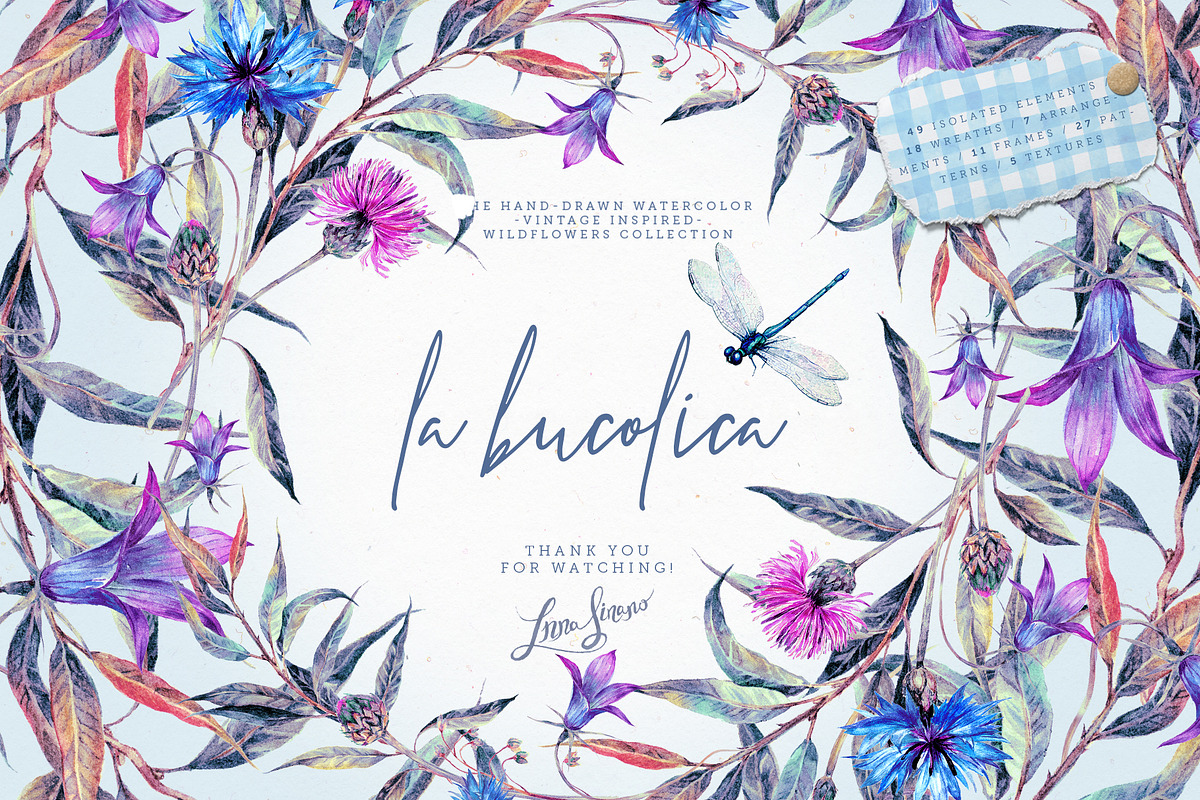 La Bucolica | Meadow Wildflowers Set, an Illustration by Inna Sinano (Photo 9 of 9)